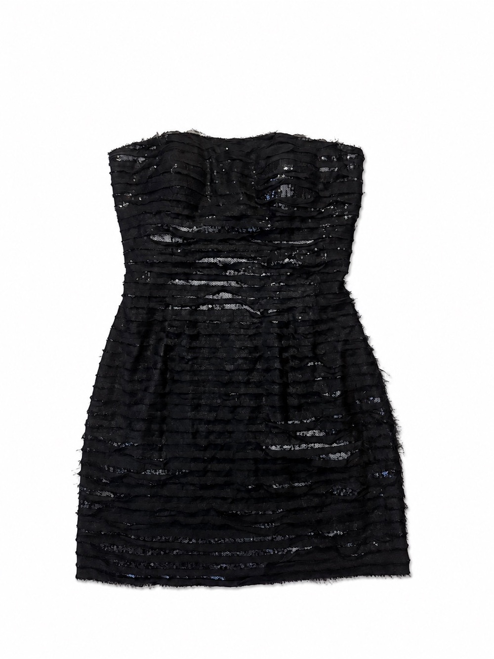 Calvin Klein Strapless Black Sequin Cocktail Dress